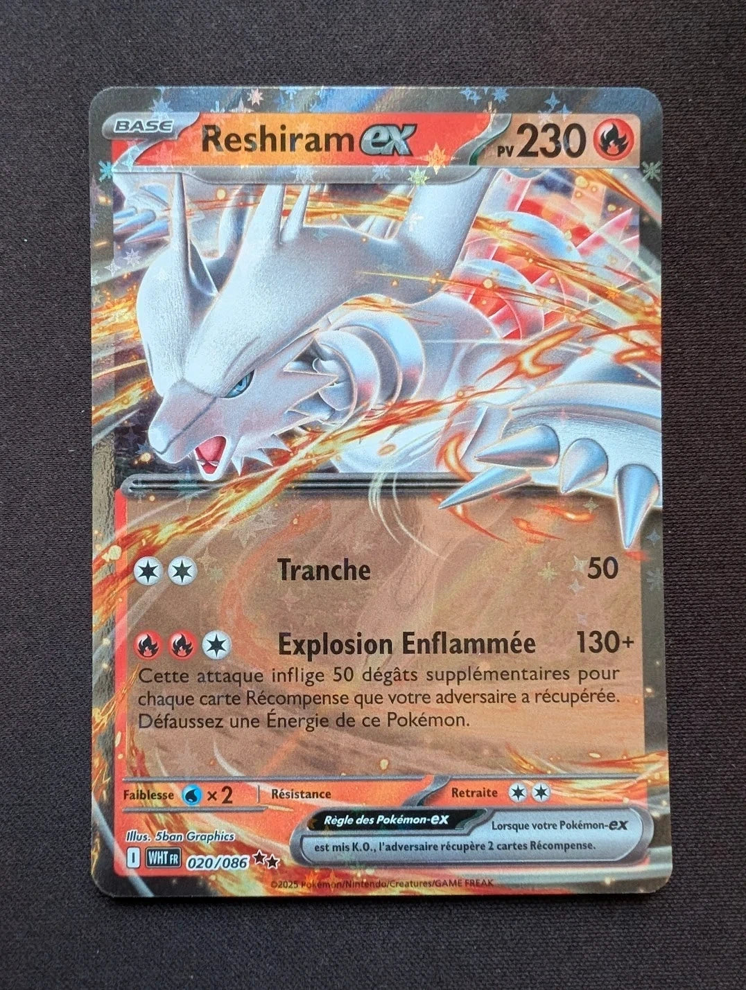 Reshiram Ex 020/086 WHT #CL-139