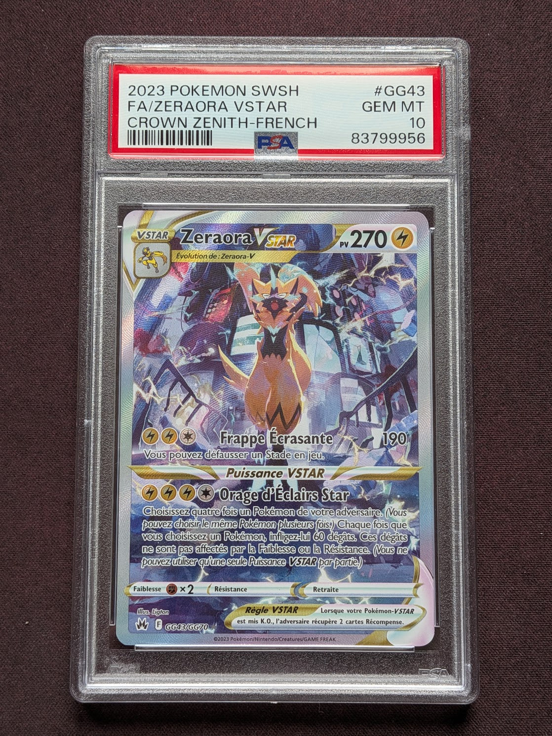 Zeraora VSTAR GG43/GG70 PSA #CL-104