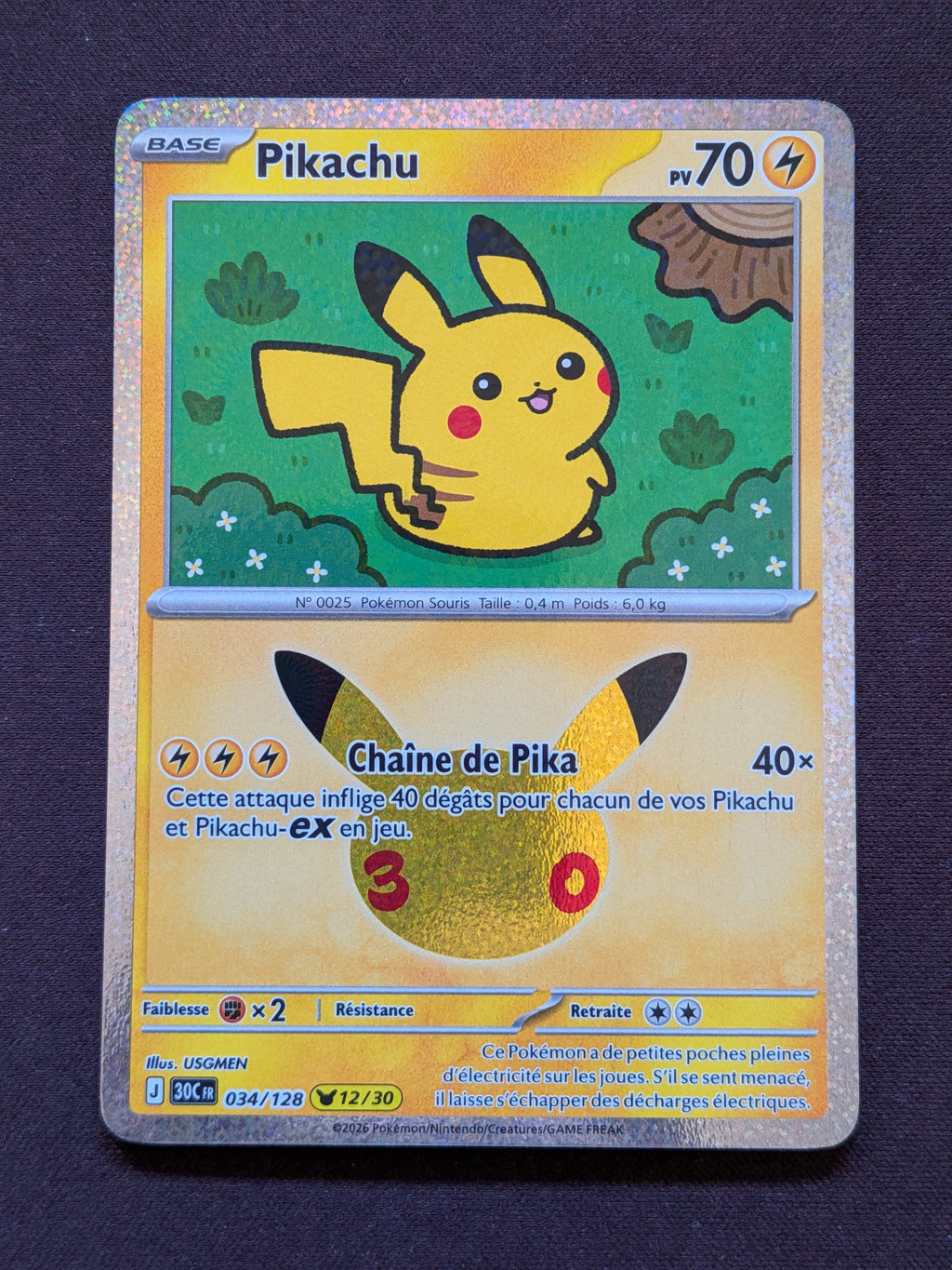 Pikachu 12 034/128 30C #CL-51