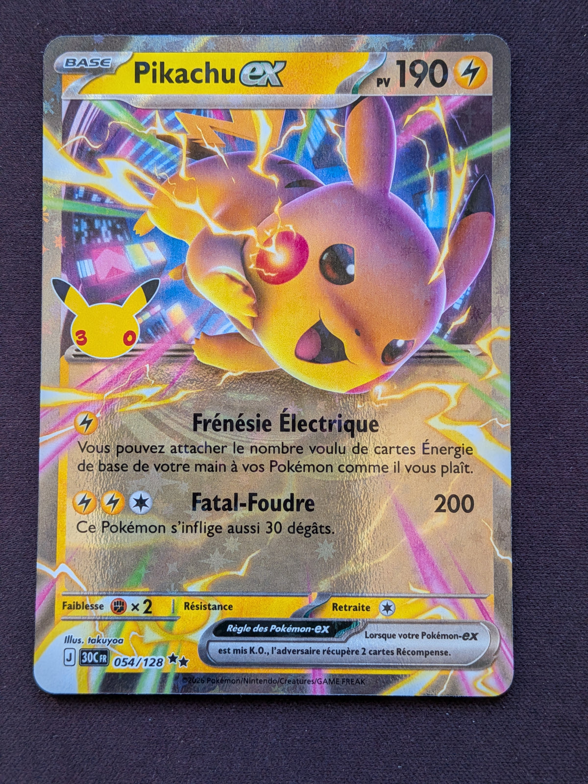 Pikachu ex 054/128 30C #CL-B18
